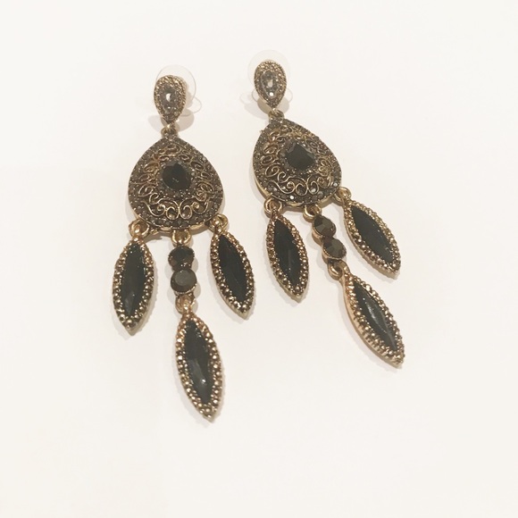 Pretty antique gold & silver dangling earrings - Picture 5 of 8